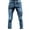 Blue, variant on Men Jeans Ripped Casual Straight Leg Slim Fit Denim Jeans Distressed Stretchy Skinny Men Pants