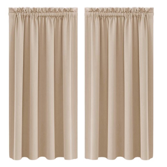 Curtains for Bedroom, Dienrx 1Pc Blackout Curtains Room Darkening Thermal Insulated Bedroom Curtains Window Curtain Panels, 38 X 63 Inches Long, Set of 1 Beige Rod Pocket Drapes