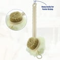thumbnail image 5 of Unique Bargains Back Scrubber Double Side Long Handle Bath Brush Handle Brush for Bath Shower 15.35"x4.72"x4.13" Beige, 5 of 7