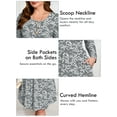 thumbnail image 6 of SHOWMALL Women's Plus Size Printed Long Sleeve Dress, Grey Sakura 5X Casual Swing Pocket Dress, Scoop Neck A-Line, Easy Layering for Spring & Fall, 6 of 9