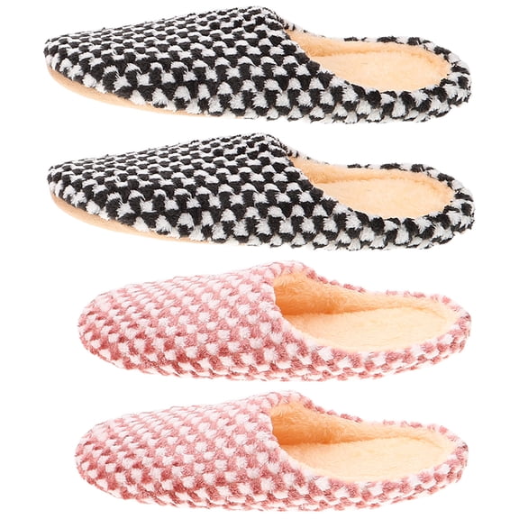 OUNONA 2 Pairs Soft Washable Hotel Slippers for Travel, Home, and Guest Use - Comfortable Unisex Indoor Footwear
