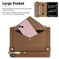 thumbnail image 7 of Handbag Case for iPad Air 13" M2 2024/iPad Pro 12.9 2022/2021/2020/2018 with Pencil Holder,Folio Stand PU Leather Crossbody Shoulder Hand Strap Card Pockets Magnetic Envelope Wallet Cover,Brown, 7 of 7