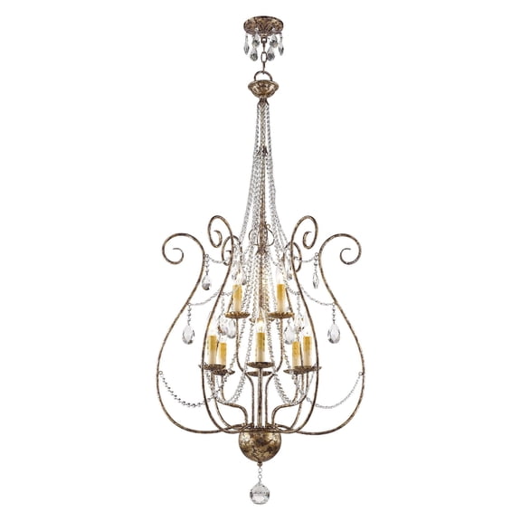 Livex Lighting Isabella Foyer Chandelier in Hand Applied European Bronze