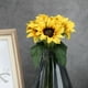 thumbnail image 5 of Juego de flores artificiales Sincero de girasol realista para decoración del hogar boda 6 piezas, 5 of 10