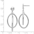 thumbnail image 3 of 14k White Gold Double Oval Drop Dangle Earrings, 3 of 7