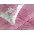 thumbnail image 4 of Ambesonne Animal Cartoon Quilted Bedspread Set 3 Pcs, Pinkish Funny Tusk, Queen Size, White and Pink, 4 of 5