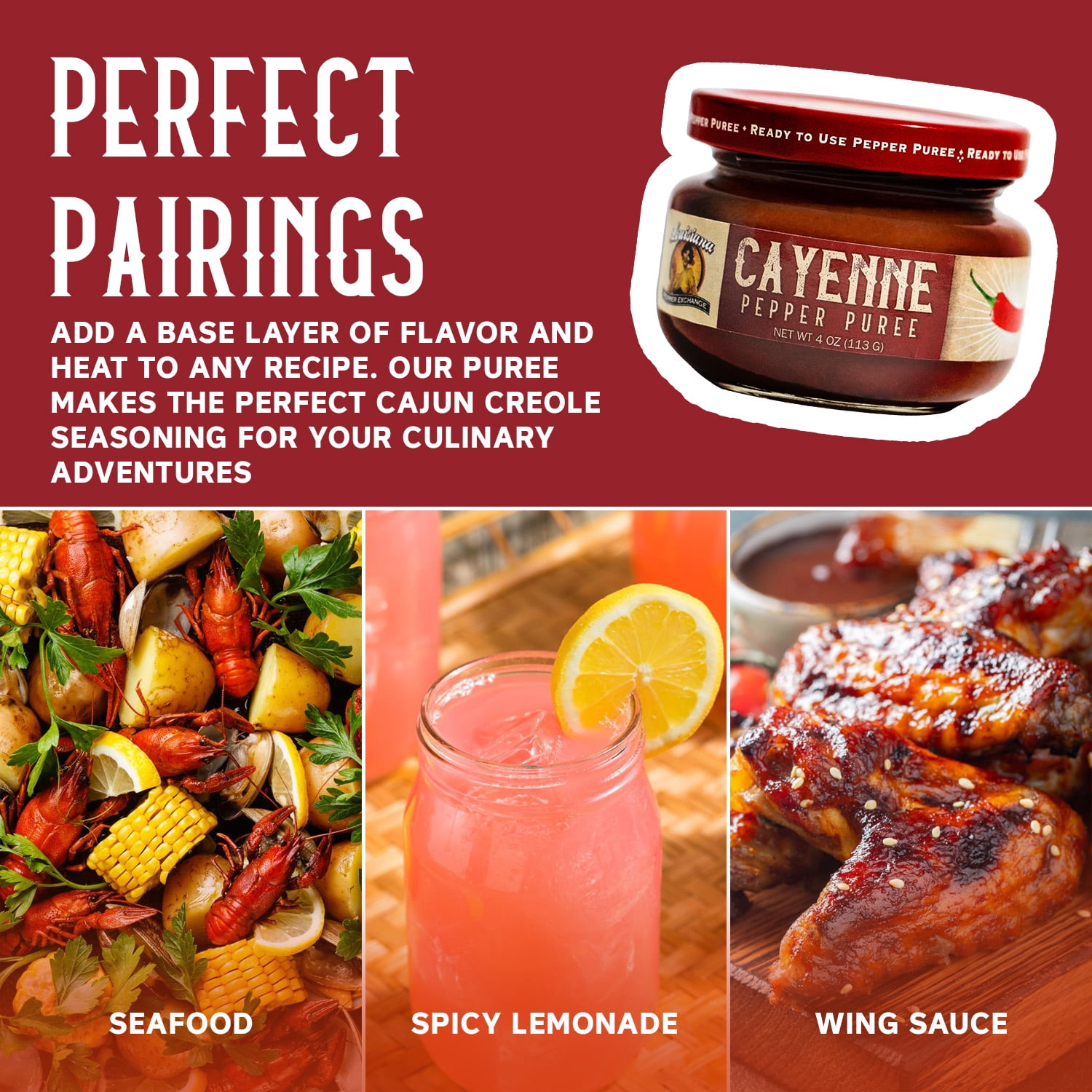 (3 pack) Louisiana Pepper Exchange 4oz Red Cayenne Pepper Puree Sauce