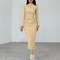 thumbnail image 2 of ZQUUVOU Women's Bodycon Maxi Dress Slim Elegant Long Formal Gown Banquet Party Wedding Guest Cocktail Dresses Khaki, 2 of 7