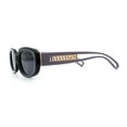 thumbnail image 6 of Womens Metal Chain Jewel Arm Oval Rectangle Mod Plastic Sunglasses Black Purple - Black, 6 of 7