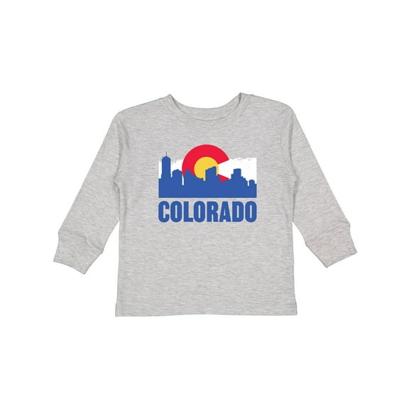 Inktastic Colorado Flag and Skyline Boys or Girls Long Sleeve Toddler T-Shirt