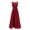 Red, variant on Qiopertar Women's Formal Evening Dress Elegant Lace V-Neck Long Sleeveless Maxi Dress with Slit Cocktail Party Wedding Guest Gown, Red S