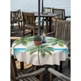thumbnail image 2 of Outdoor Tablecloth with Umbrella Hole for Patio/Picnic/Party/Camping, Green Palm Trees Seaside Waterproof Table Cloth Round Cover Washable, Tropical Tree Summer Botanical Coastal (Dia 60"), 2 of 9