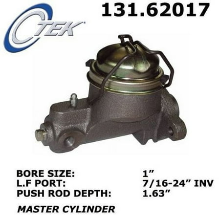 Centric Parts Brake Master Cylinder P/N:131.62017 Fits select: 1966 CHEVROLET C10, 1966 CHEVROLET IMPALA