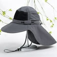thumbnail image 1 of D-GROEE Wide Brim Adjustable Strap Sun Hat with Neck Flap, UPF 50+ Hiking Safari Fishing Caps for Men and Women, 1 of 7