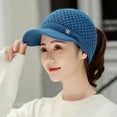 thumbnail image 4 of D-GROEE Women's Winter Warm Hat Crochet Slouchy Beanie Knitted Empty Top Acrylic Fiber Caps with Visor, 4 of 6