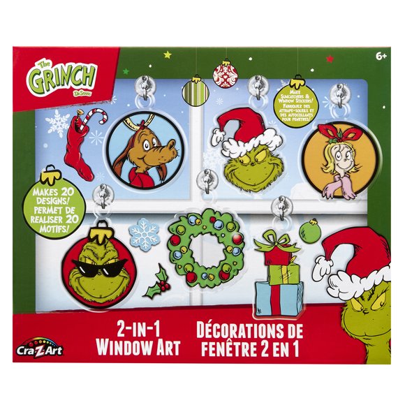 Cra-Z- Art de fenêtre Grinch 2 en 1. Excellente idée de cadeau pour les fêtes.