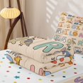 thumbnail image 5 of Manfei Forest Animals Zipper Twin Comforter Sets with Fitted Sheet and 2 Pillowcases, Alphabet Letter Zipper Bedding Set, Peach, Polkadot Reversible, 4pcs, 5 of 7