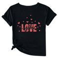 thumbnail image 2 of Summer Savings Clearance kttectoa Loose Fit Pleated Tunic Tops Valentines Day Womens T Shirts LOVE YOU Graphic Blouse Round Neck Short Sleeve Blouse for Women Soft and Comfortable Staying at Home, 2 of 4