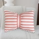 thumbnail image 4 of Almohada lumbar de terciopelo a rayas con lazo desmontable | Cojín decorativo de 50 x 33 cm para sofá, cama y oficina | Funda y relleno extraíbles, 4 of 6