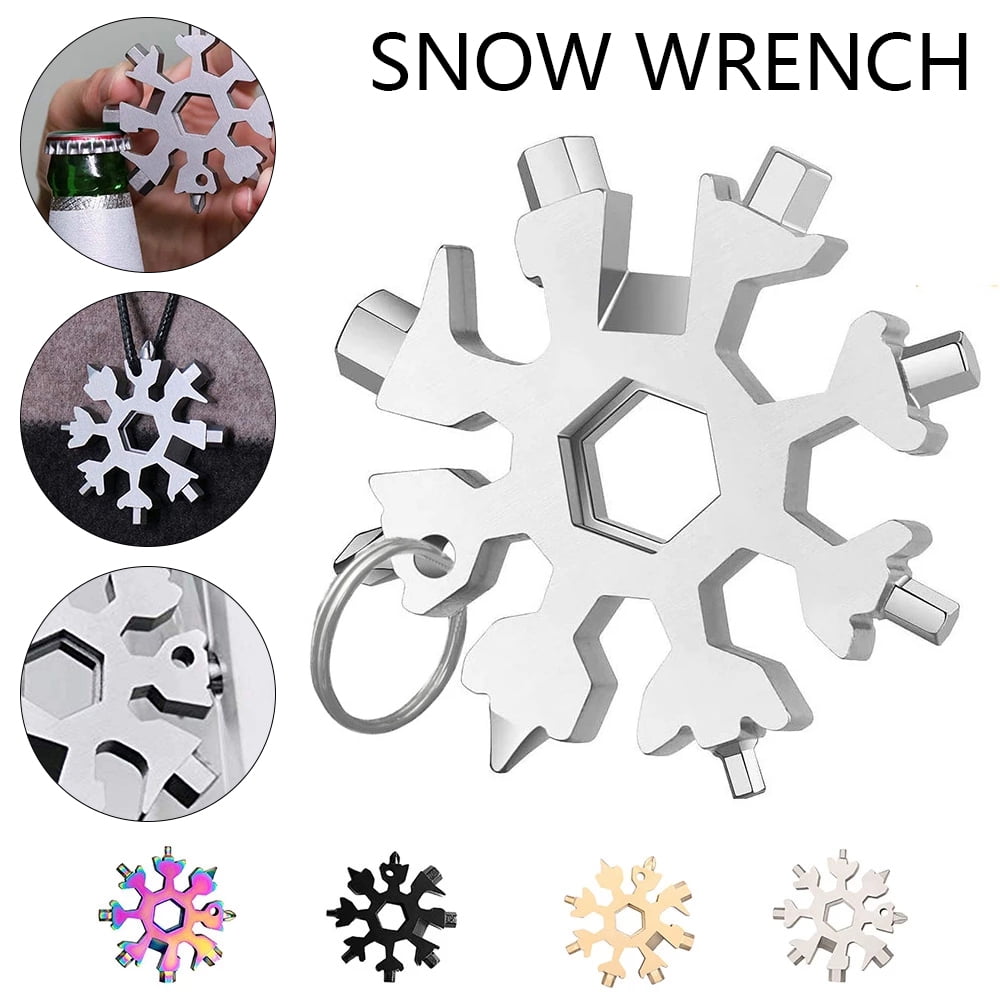 18 In 1 Stainless Tool MultiTool Portable Snowflake Shape Key-Chain Screwdriver 