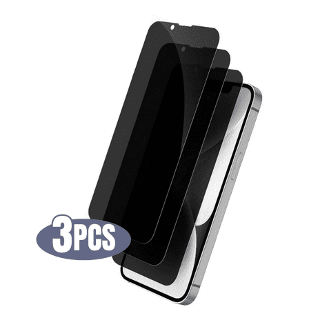 3 Pack BLUUMTEK Privacy Screen Protector for iPhone 13 Tempered Glass 9H Hardness Anti-Peep