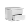 thumbnail image 3 of Benjara Gyn 22 Inch Nightstand, 2 Drawers, Modern Style Plinth Base, White Finish, 3 of 5