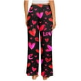 thumbnail image 5 of Pajama Pants Women Comfy Fuzzy Christmas Plaid Pajamas Wide Leg Pj Pants Cute Wide Leg Trousers Sleep Bottoms, 5 of 5