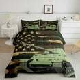 thumbnail image 2 of Manfei Army Tank Bedding Queen Comforter Set, Retro American Flag Comforter Sets Queen Size, Military Camo Reversible Comforters & Duvets, Ultra Soft Room Decor, 3 Pieces, 2 of 8