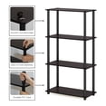 thumbnail image 3 of Furinno Turn-N-Tube Toolless Assembly Storage Shelves, 4-Tier Black Book Shelf, Open Storage Booshelf, for Organization and Storage, Living Room, Home Office, Bedroom, Dark Mocha, 3 of 4
