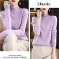 thumbnail image 2 of Women‘s Wool Sweaters Mock Turtle Neck Lightweight Long Sleeve Cozy Warm Fall Winter Pullover Tops, 2 of 7