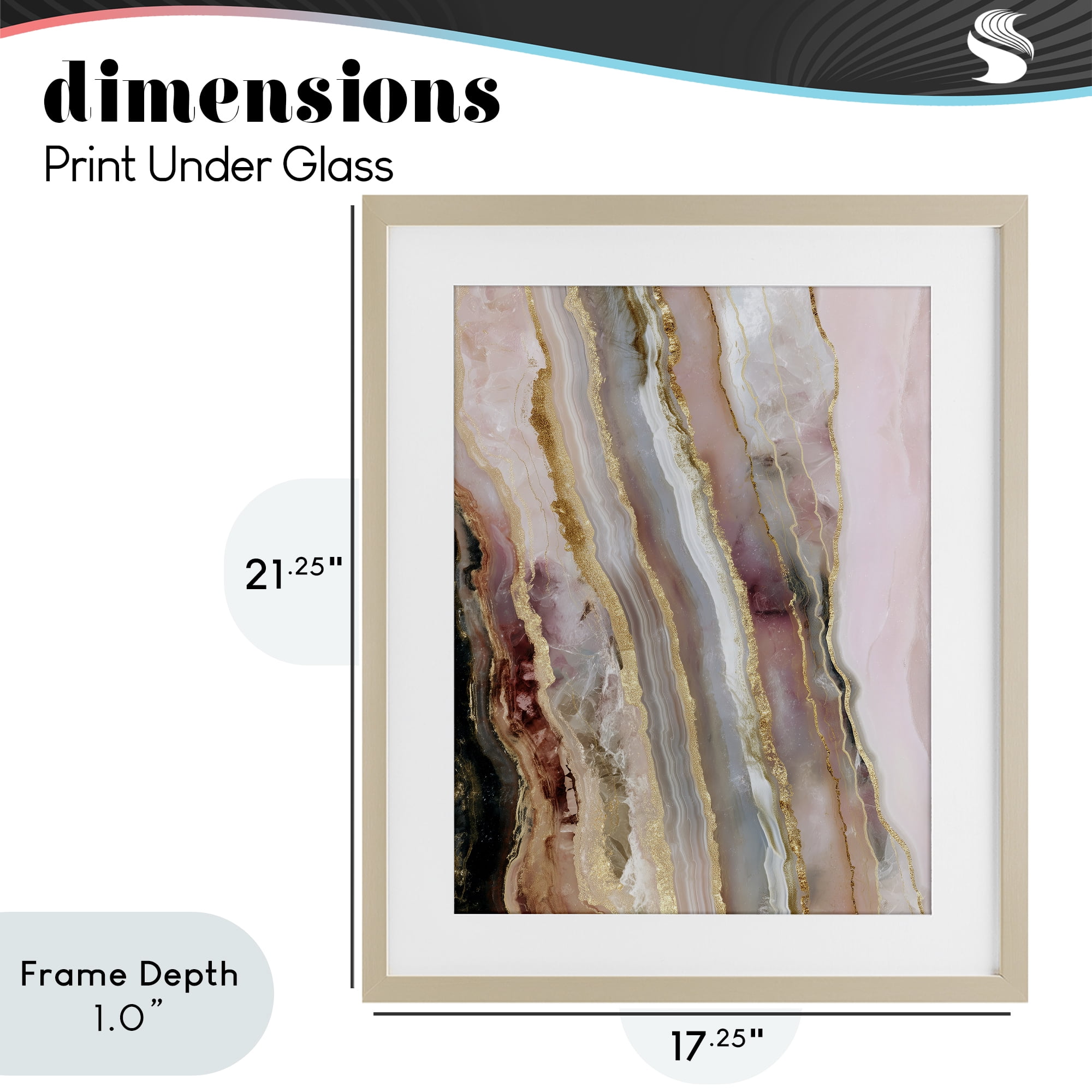 Stupell Industries Pastel Misty Gem Geode Birch Framed Print Under Glass, design by Svetlana Aleynikova