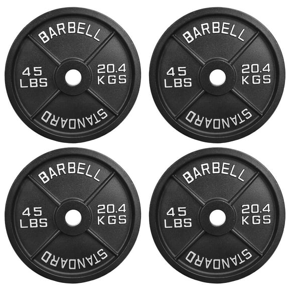 Sprint Demon 4-Piece Cast Iron Weight Plate Set - 1" Hole, 2.5LB to 45LB Weight Options, Fits Standard Barbells and Dumbbell Bars