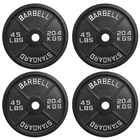 Sprint Demon 4-Piece Cast Iron Weight Plate Set - 1" Hole, 2.5LB to 45LB Weight Options, Fits Standard Barbells and Dumbbell Bars