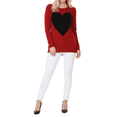 thumbnail image 4 of YEMAK Women's Pullover Sweater Long Sleeve Crewneck Heart Knitted Top Sweaters MK8236-RED/BLACK-M, 4 of 6