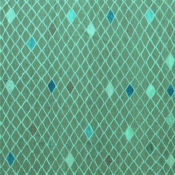 Ahgly Company Indoor Square Abstract Turquoise Blue Modern Area Rugs, 5' Square