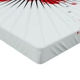 thumbnail image 2 of Ambesonne Halloween Fitted Sheet, Skull Bones Grunge, California King, Pearl Red Black, 2 of 3