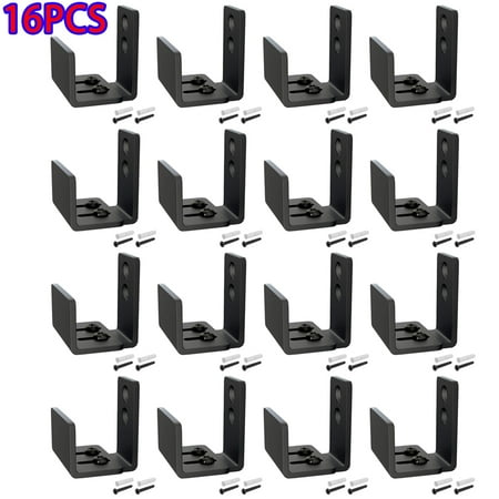 

Lishuaiier 16PCS Wall Bracket for Sliding Barn Doors Sliding Door Bottom Floor Guide Sliding Door Track Kit for Door and Cabinet Black