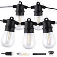 thumbnail image 1 of 48FT Outdoor String Lights with Dimmable Edison Shatterproof Bulbs, Grade Patio String Lights with 15 Hanging Sockets for Backyard and Patio, 1 of 8
