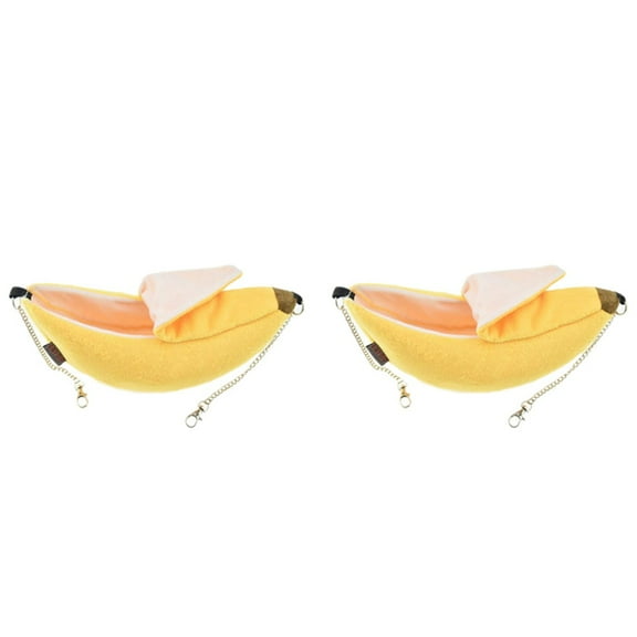 2X Pet Banana Bed Hamster Bed House Hammock Small Animal Bed House Cage Nest Hamster Accessories