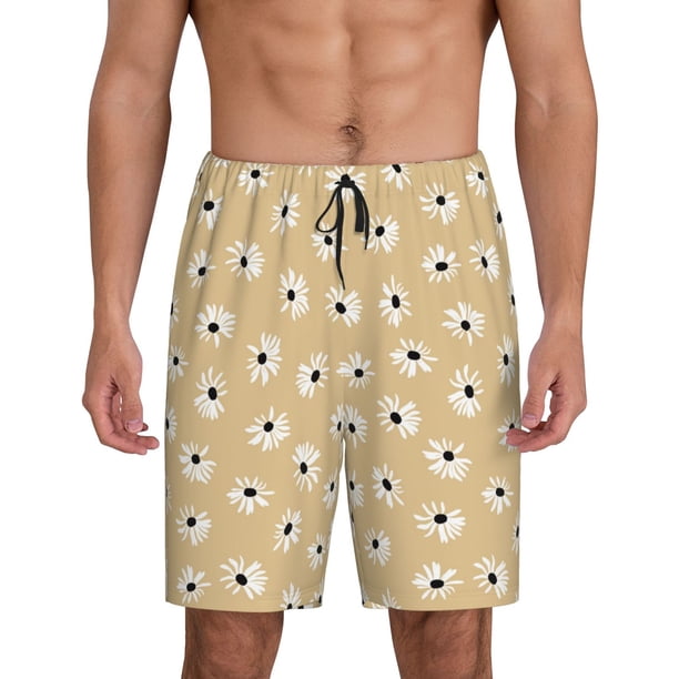 Fotbe Daisies Flowers Pantalones Cortos de Pijama para Hombre, Ropa de Dormir, Pantalones de Pijama Cortos para Hombre-XX-Large