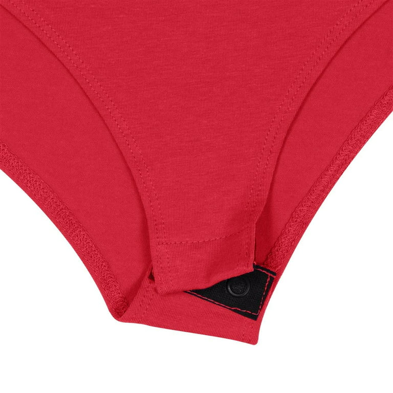Natural Uniforms Long Sleeve Scoop Neck Body Suit--Breathable Cotton  Stretch(Red, X-Small) 