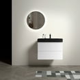 thumbnail image 2 of 30" Bathroom Vanity with Sink, One-Piece White Sink Basin, Large Storage Wall Mounted Floating Bathroom Vanity for Modern Bathroom, White(without Drain and Faucet), 2 of 6