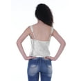 thumbnail image 6 of Moomaya Womens Sequin Sleeveless Party Crop Top Glitter V Neck Sparkle Club Tops, 6 of 8