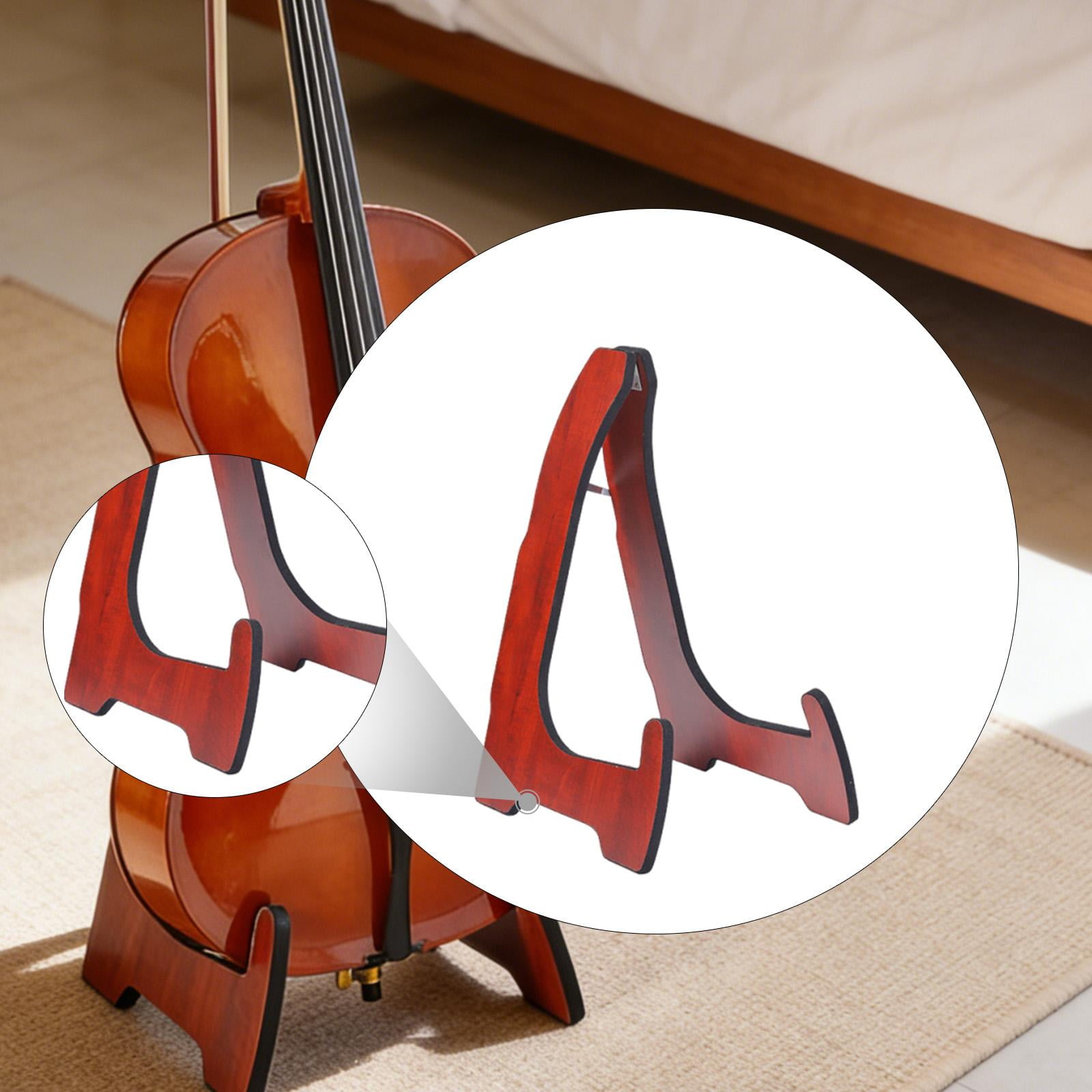 MERIGLARE Wooden Cello Stand,Floor Stand Folding Music Instrument Rack String Instrument Holder Cello Support Holder for Guitar Ukulele