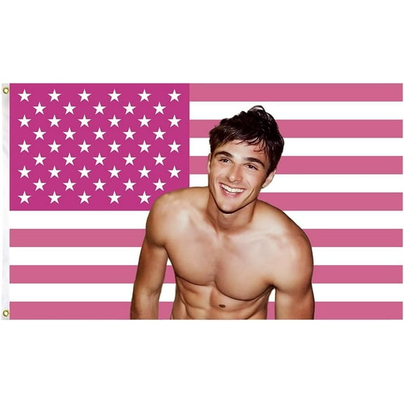 Jacob/Elordi Flag Funny Flag for Wall Hanging poster flag, Jacob/Elordi 3x5Ft Flag,Funny Flag Decorations,Flag for Room, Dorm, Outdoor, Parties,Gift, Pink