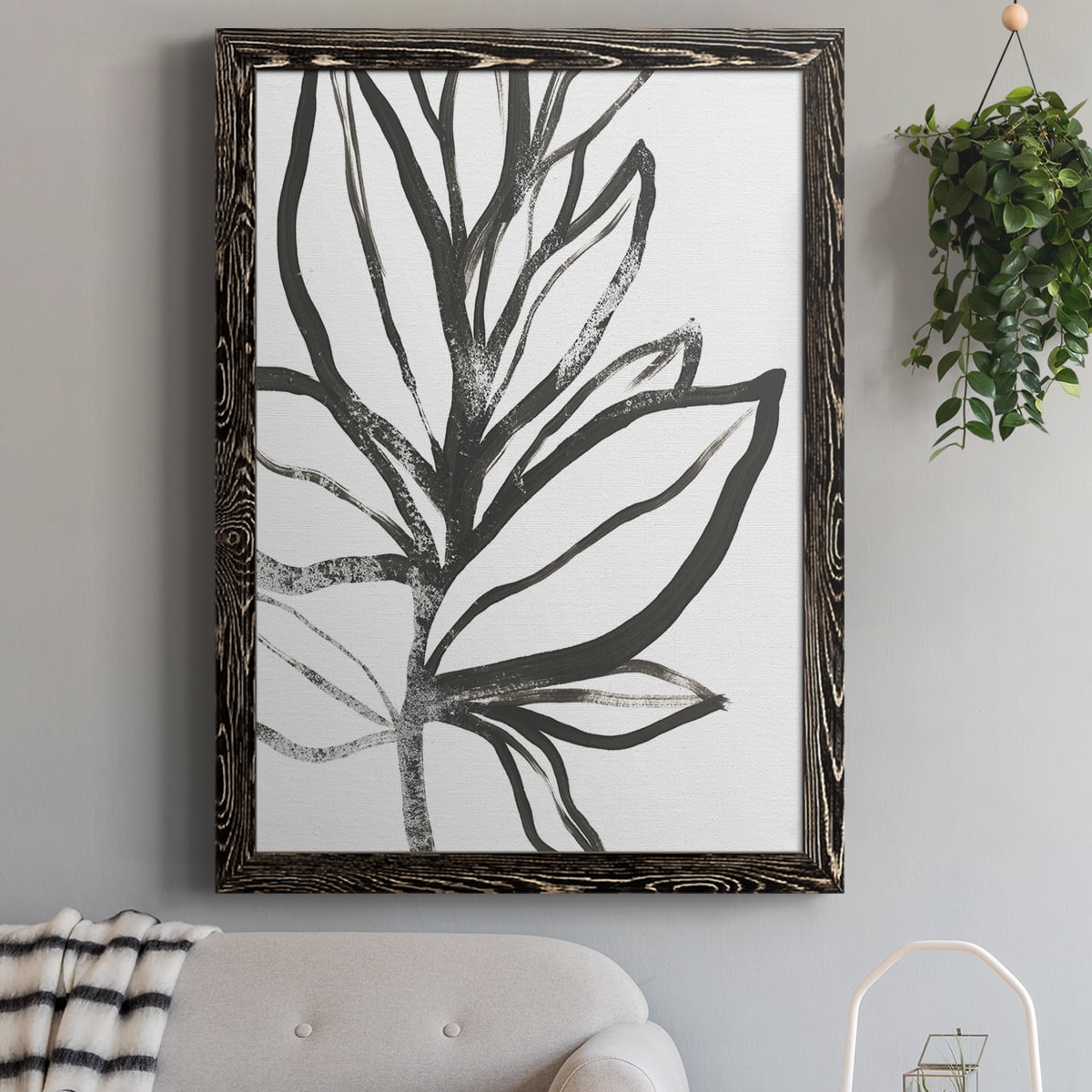 Wexford Home Leaf Instinct I - 28" x 40" Framed Canvas Print, Black