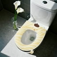 thumbnail image 4 of ToyKingdee Warmer Toilet Seat Pads with Zipper Toilet Seat Cover with Lifter Handle Set Washable Velvet Toilet Seat Cushion Soft Thicker Toilet Seats Warmer Mat, 4 of 6