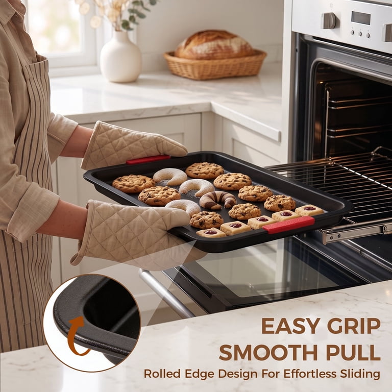 Kikcoin 4-Piece Baking Sheets Set with Cooling Rack photo 4
