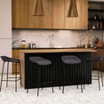 thumbnail image 4 of LeisureMod Servos Modern Barstool with Upholstered Faux Leather Seat and Powder Coated Iron Frame, Black, 4 of 9