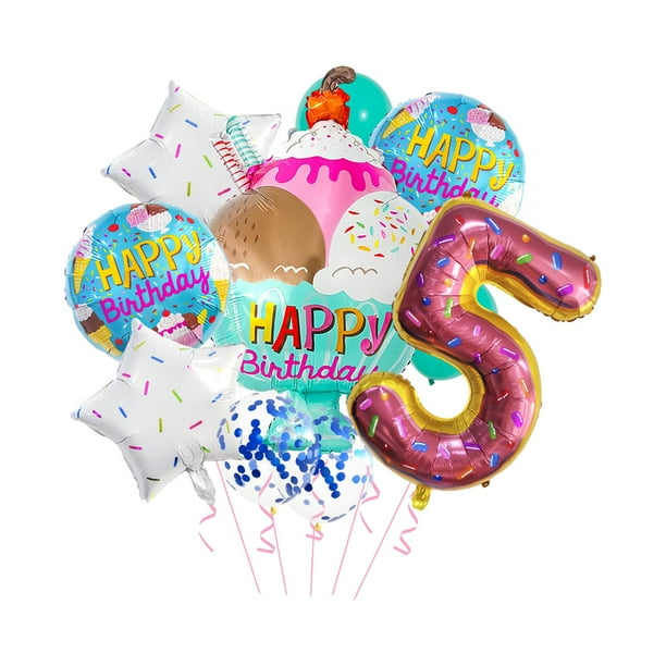 Globos de helado Globos de papel de aluminio Helado versátil Dulces Sundae Globos de números enormes para decoraciones de fiesta Número 5